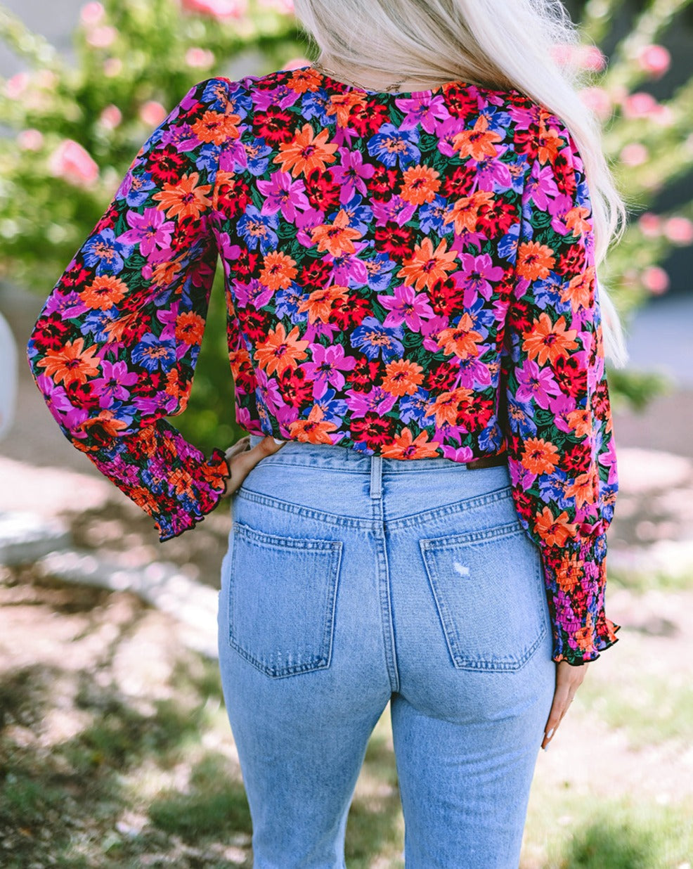 Floral Wrap Long Sleeve Bodysuit