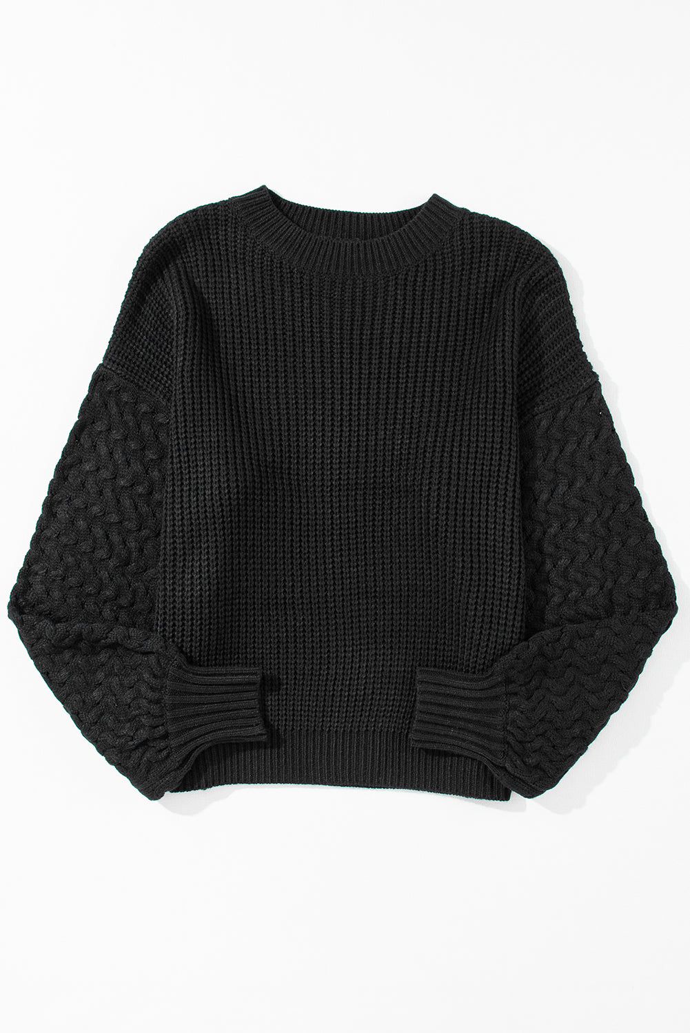 Cable Knit Drop Shoulder Sweater