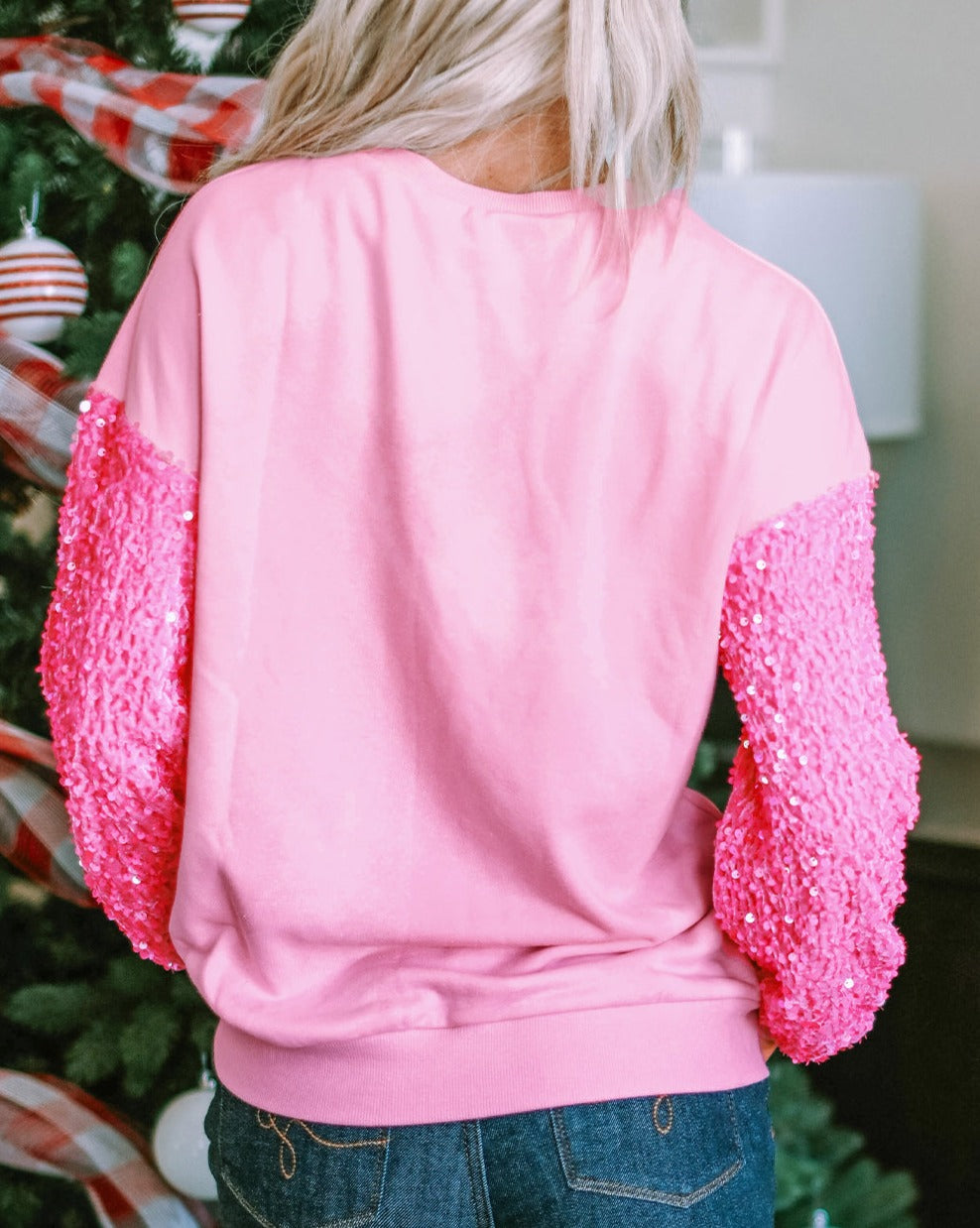 Sequin Patchwork Long Sleeve Top