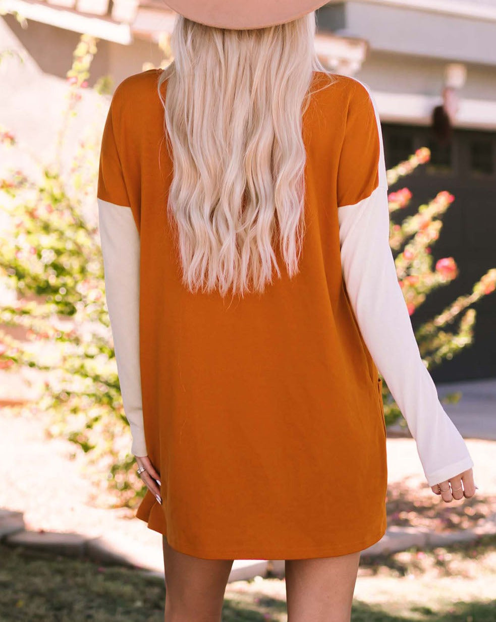 Colorblock Long Sleeve Tunic Top