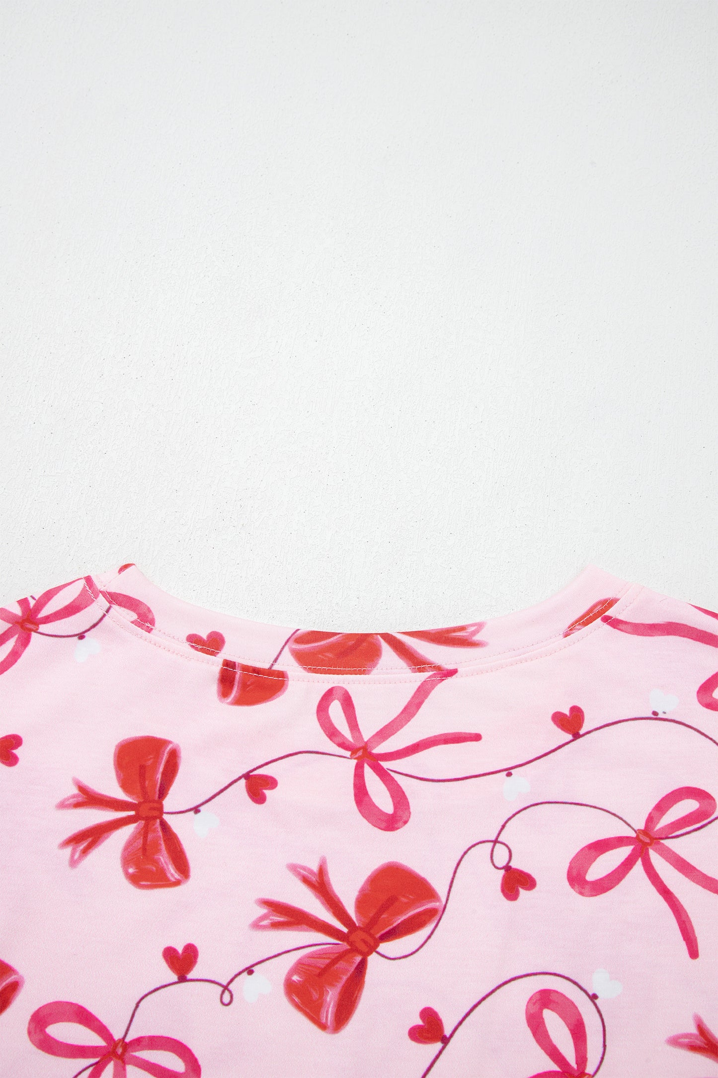 Valentine Bow Tee and Shorts Lounge Set