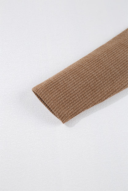 Solid Corduroy Button-Up Long Sleeve Jacket