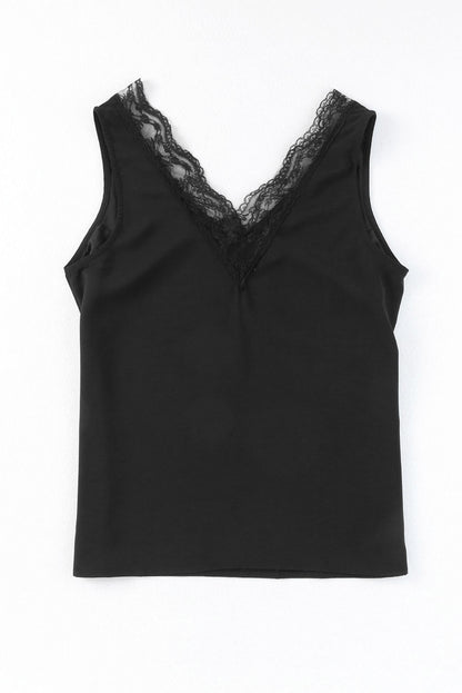 Lace Trim V-Neck Tank Top