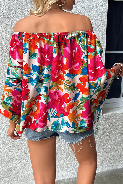 Floral Off Shoulder Bell Sleeve Blouse