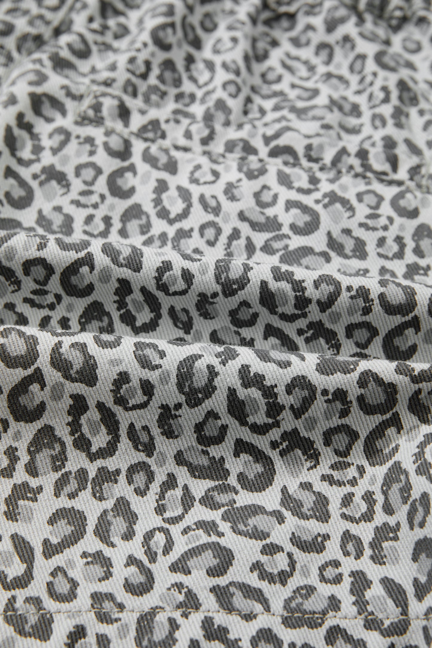 Leopard Denim Wrap Front Shorts