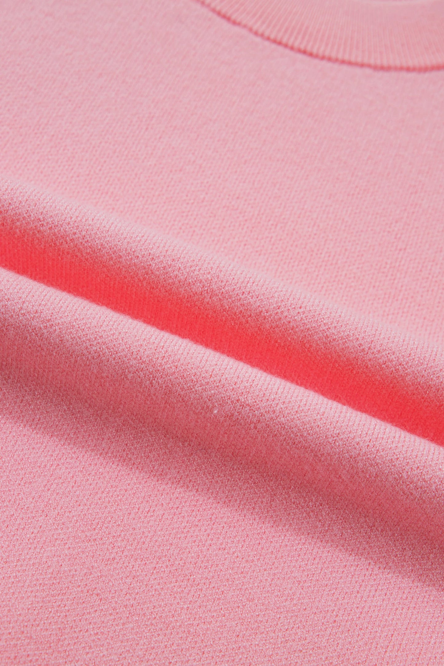 Solid Scalloped Hem 3/4 Sleeve Sweater Top