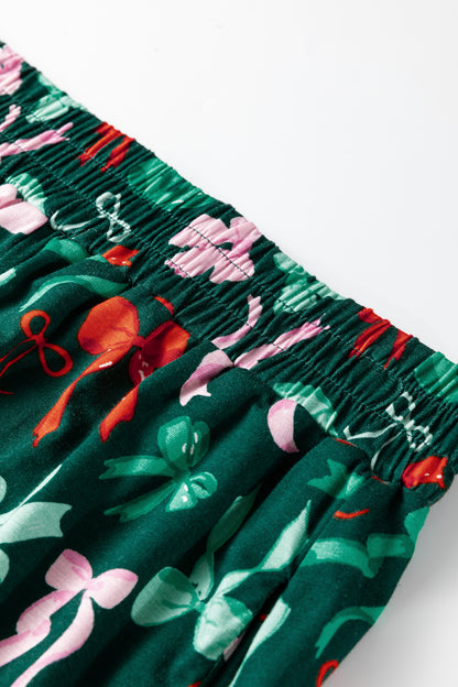 Bow Holiday Shirt and Short Pajama Set