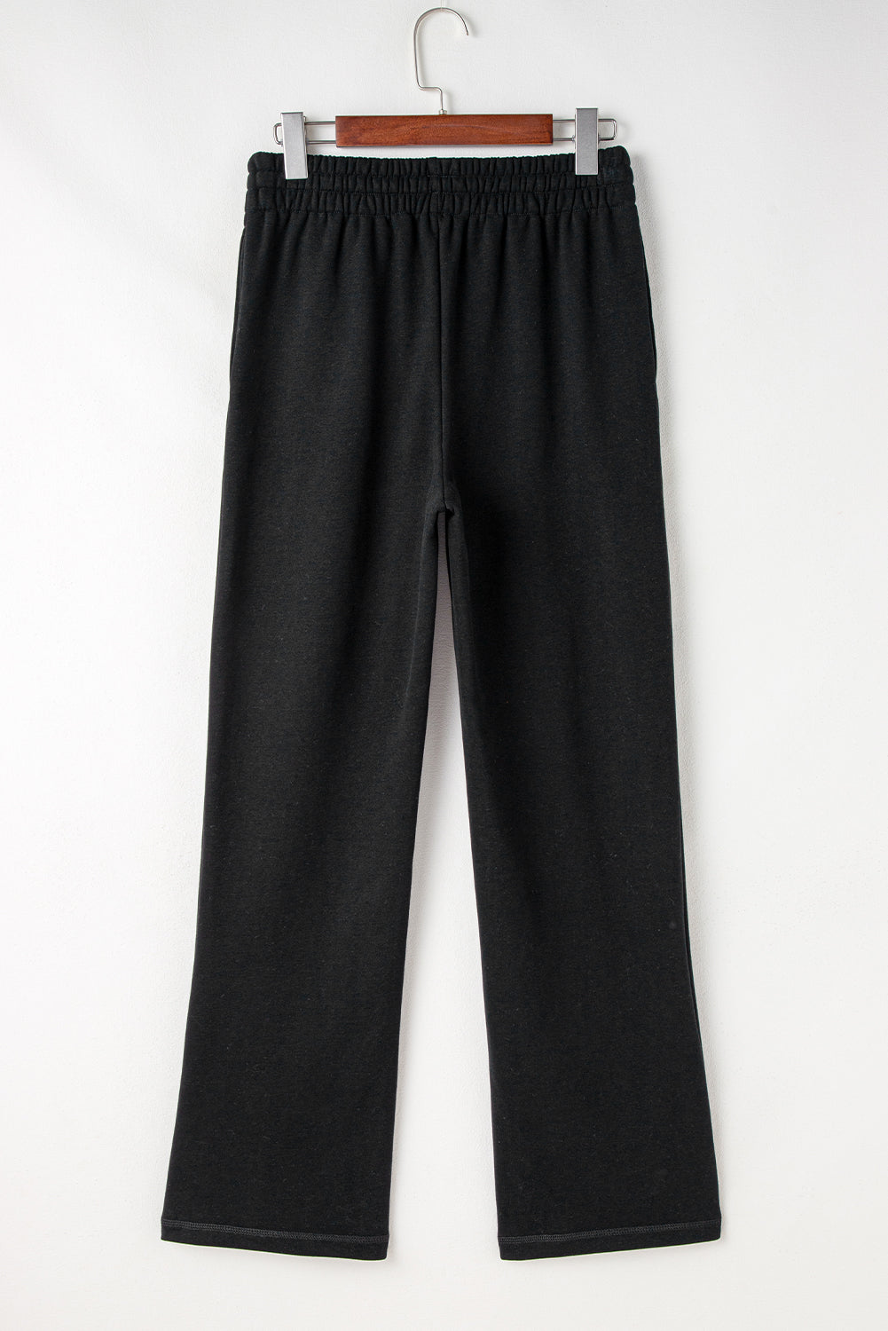 Solid Fleece-Lined Drawstring Waist Pants