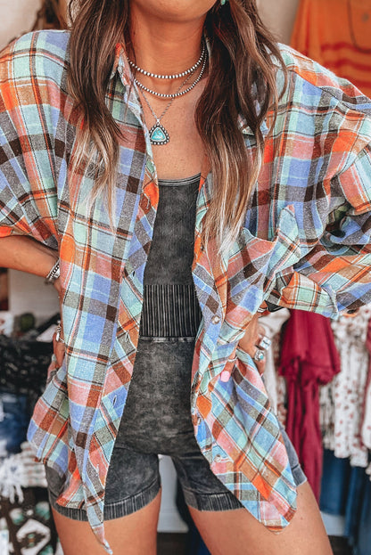 Plaid Long Sleeve Buttoned Shirt