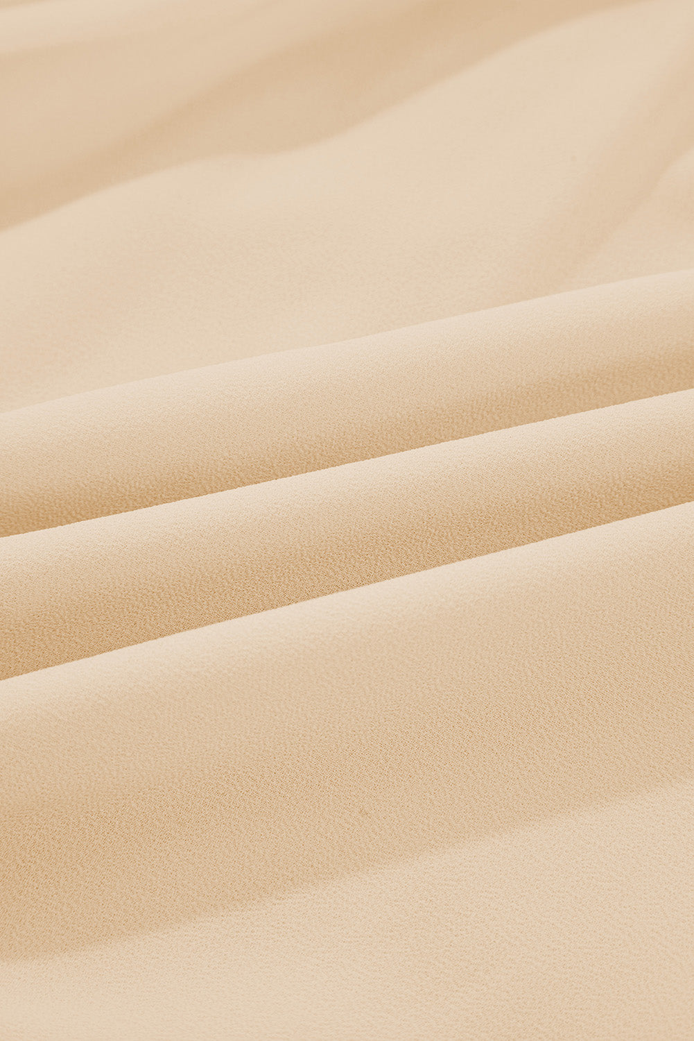 Solid Chiffon Pleated Ruffle Long Sleeve Blouse