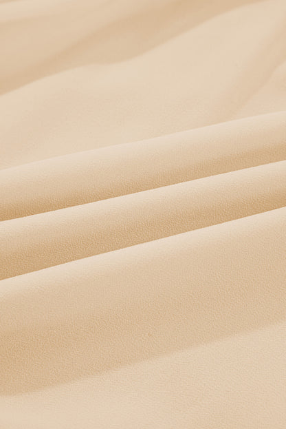 Solid Chiffon Pleated Ruffle Long Sleeve Blouse