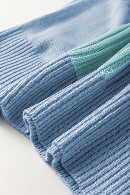 Checker Colorblock Crewneck Short Sleeve Sweater