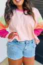 Colorblock Long Sleeve Top Plus Size