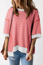 Stripe Contrast Trim Oversized T-Shirt