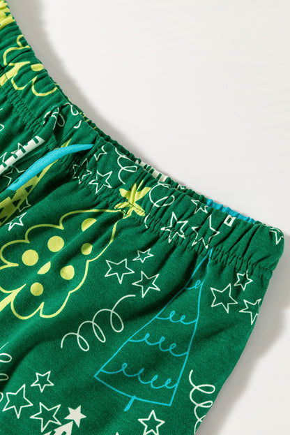 Christmas Tree V-Neck Tee and Pants Lounge Set