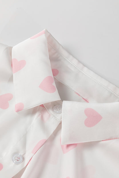 Valentine Heart Long Sleeve Buttoned Shirt