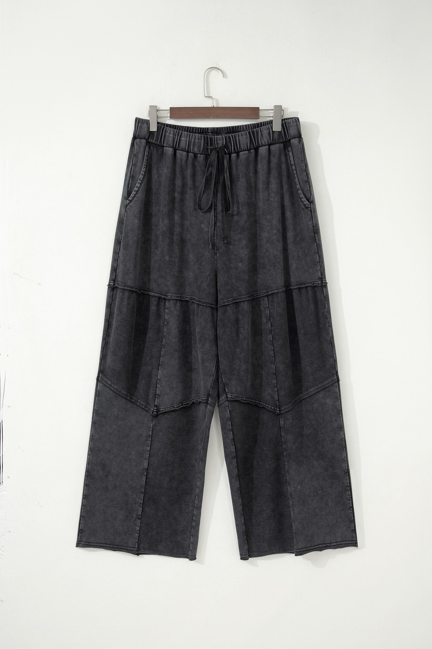 Plus Size Mineral Wash Exposed Seam Drawstring Pants