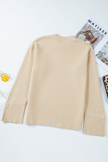 Split Cuff Long Sleeve Sweater