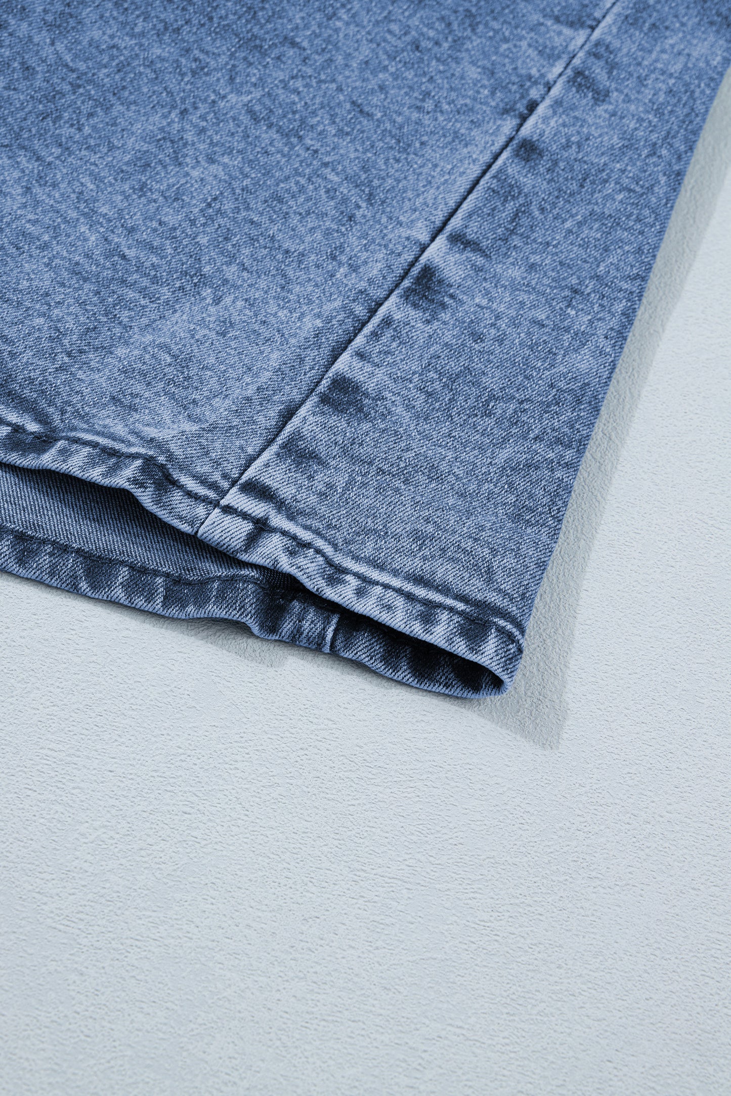 Western Denim Button Front Slit Sleeveless Vest