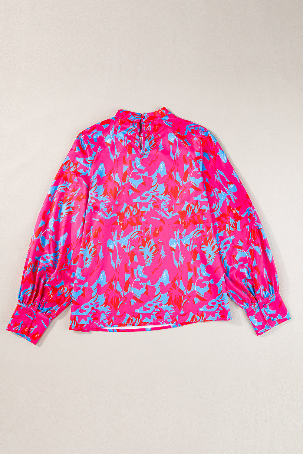 Abstract Bubble Sleeve Blouse