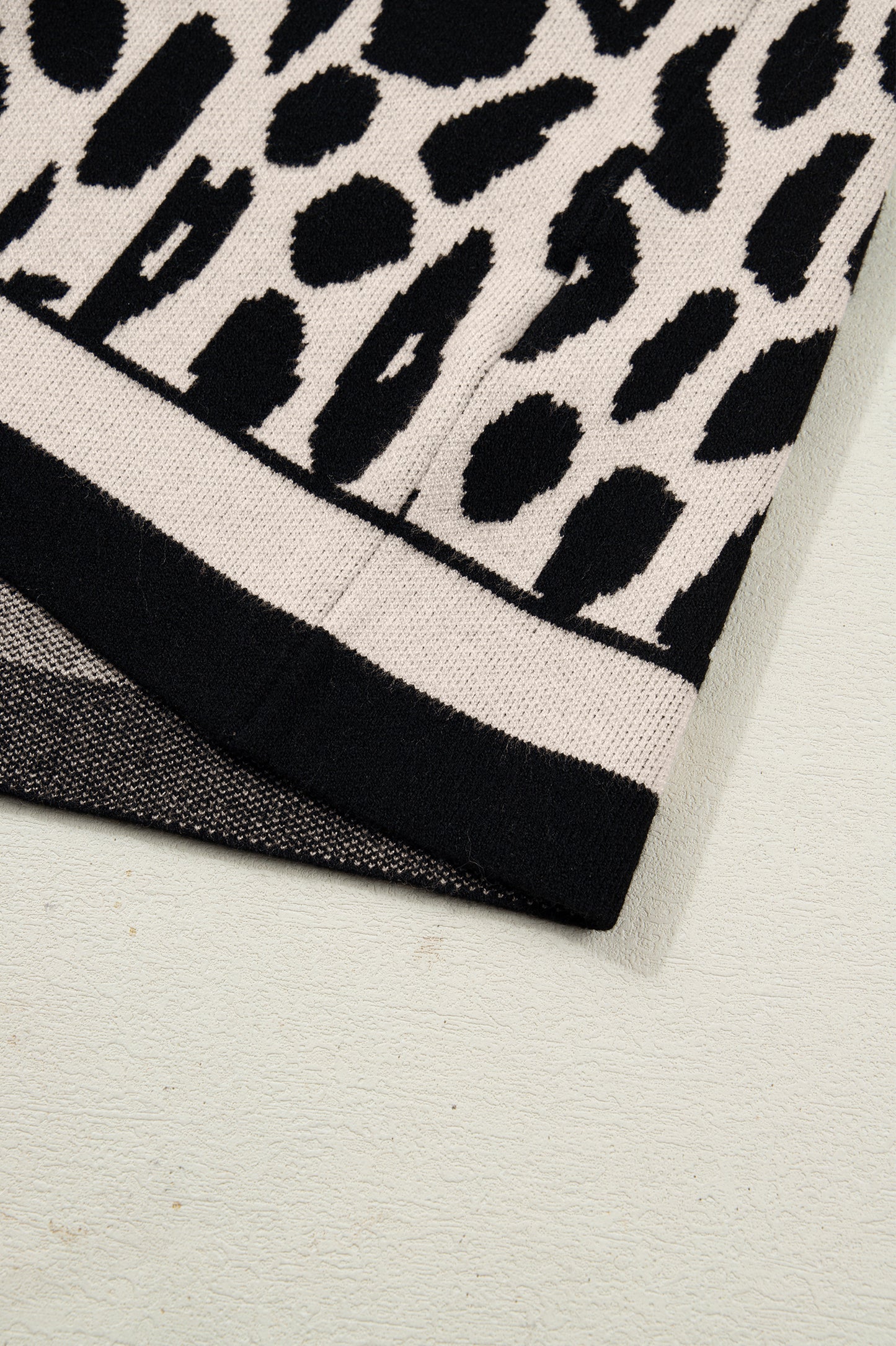 Leopard Mock Neck Short Sleeve Sweater