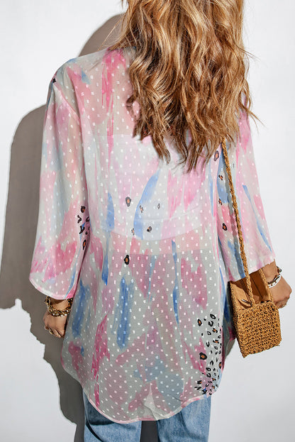 Boho Swiss Dot Open Front Kimono