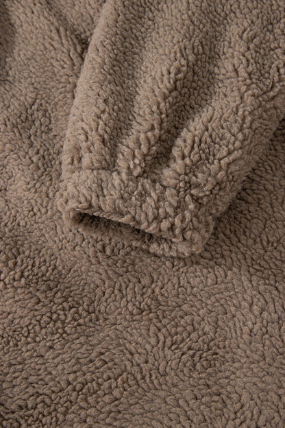 Leopard Sherpa Patchwork Flap Pocket Buttoned Jacket