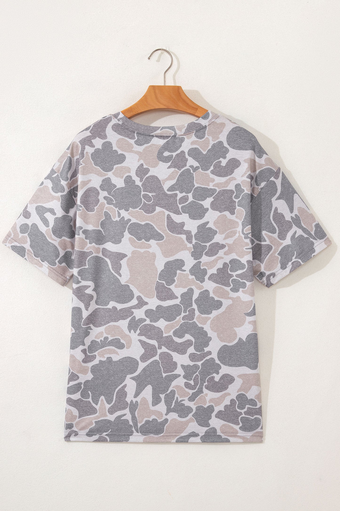Camo Round Neck Short Sleeve T-Shirt