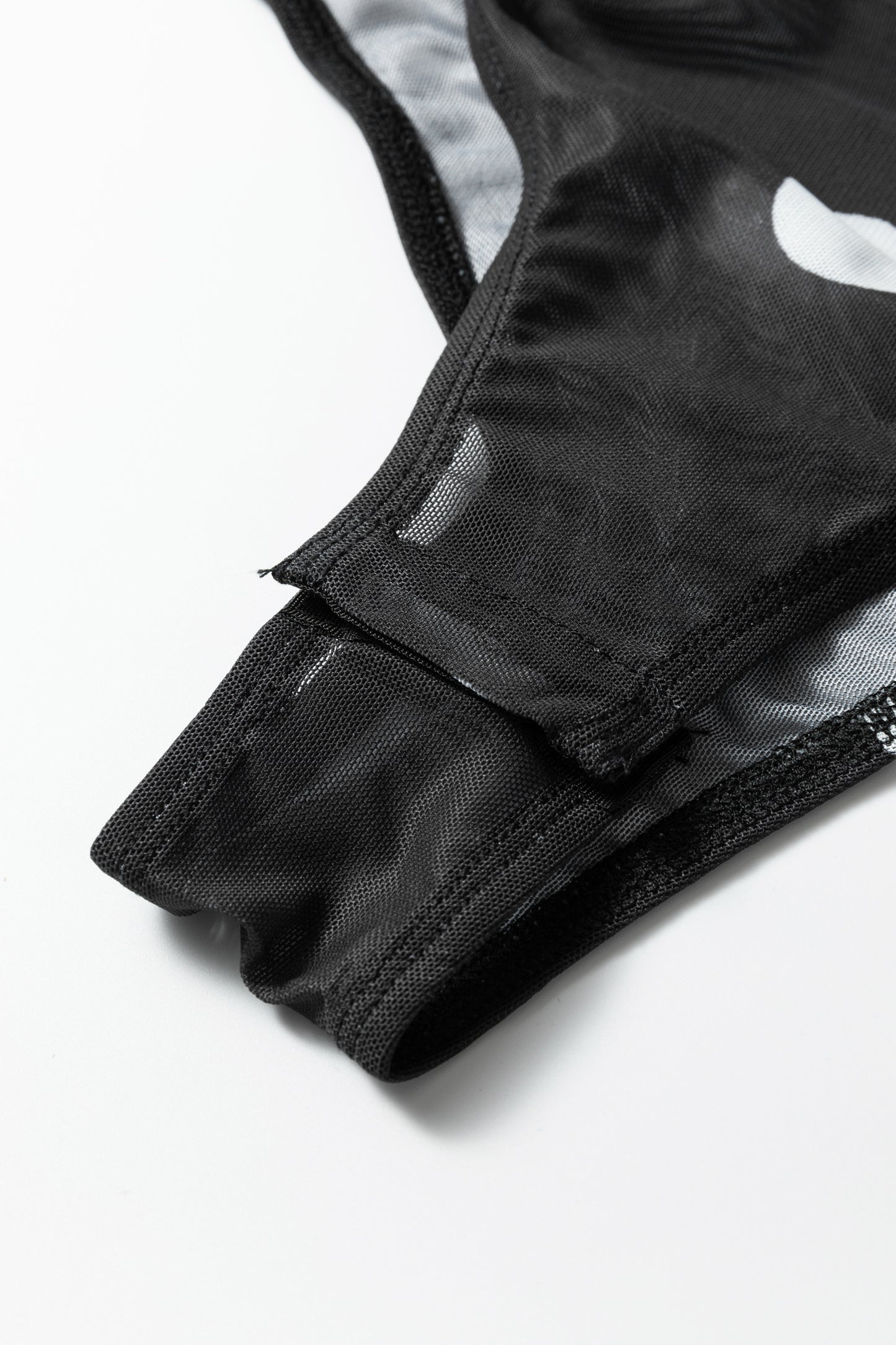 Polka Dot Mesh Long Sleeve Bodysuit