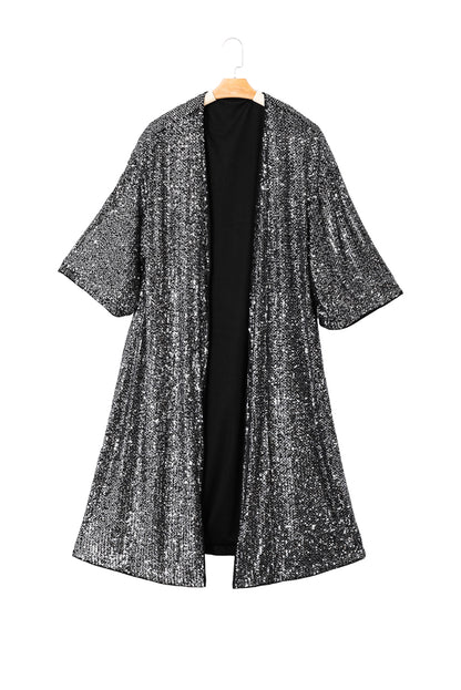 Sequin 3/4 Sleeve Kimono