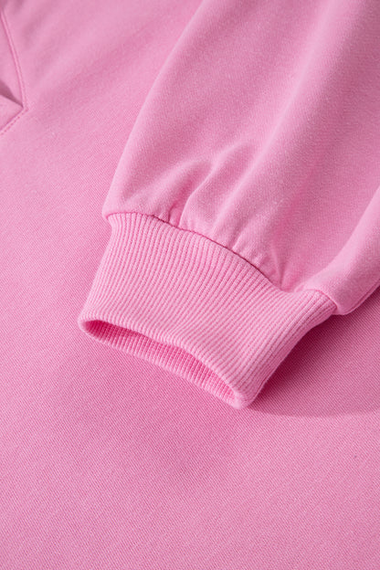 Solid V-Neck Pullover and Drawstring Sweatpants Set