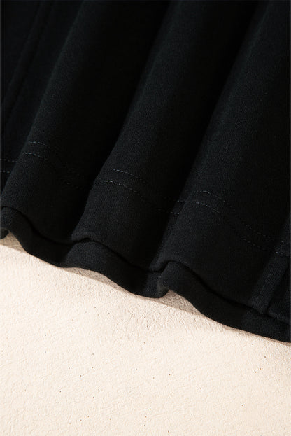 Solid Zipped Neck Drop Shoulder Sweatshirt
