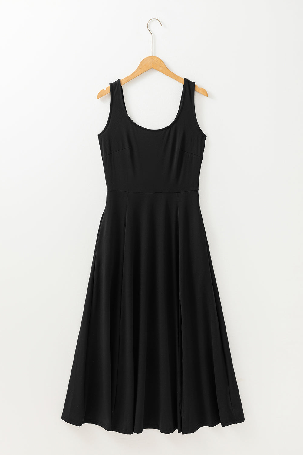 Sleeveless Flared Slit Midi Dress