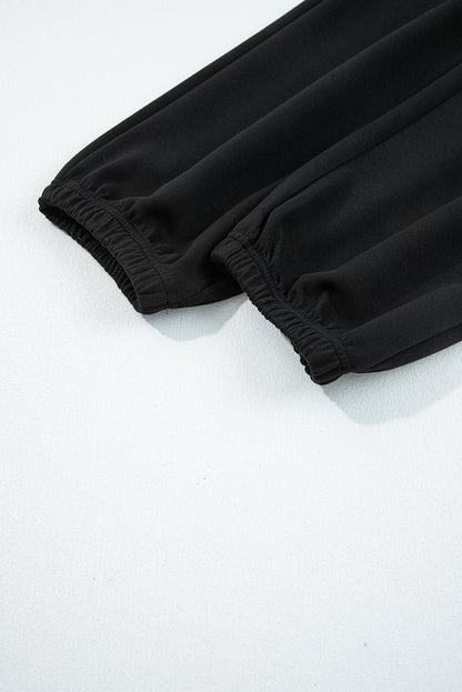 Solid Quarter-Zip Top and Drawstring Pants Set