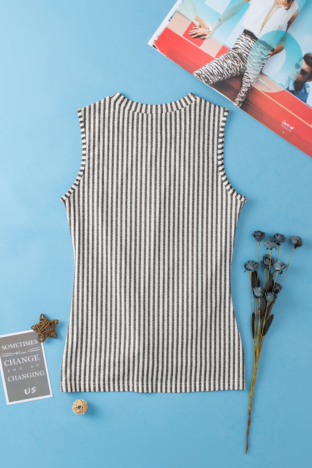 Stripe Twist Front Tank Top