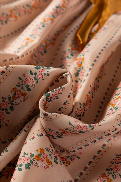 Floral Lace Square Neck Velvet Bow Tie Mini Dress