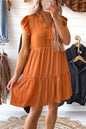 Ruffle Sleeve Tiered Mini Dress