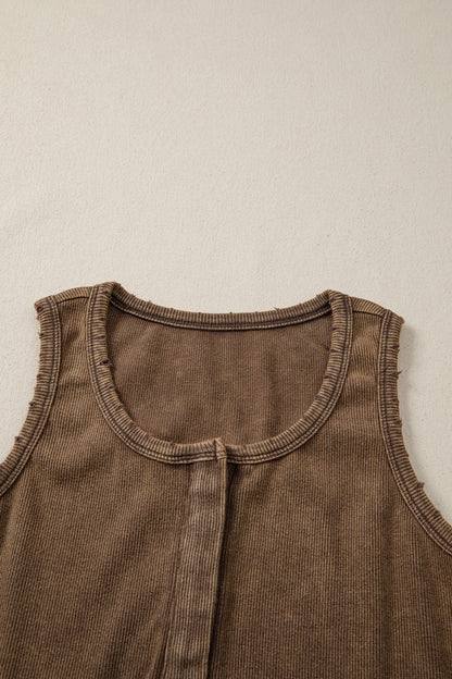Solid Distressed Ribbed Mineral Wash Tank