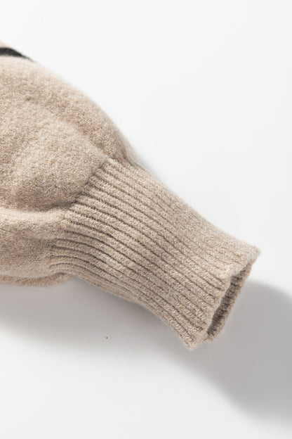 Leopard Stripe Drop Shoulder Sweater