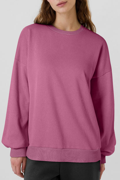 Solid Fleece Lined Pocketed Sweatshirt