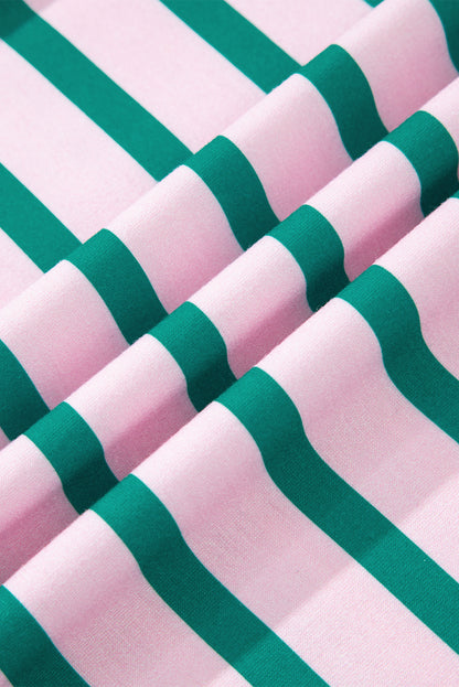 Stripe Colorblock Patchwork Side Slit Sweatshirt