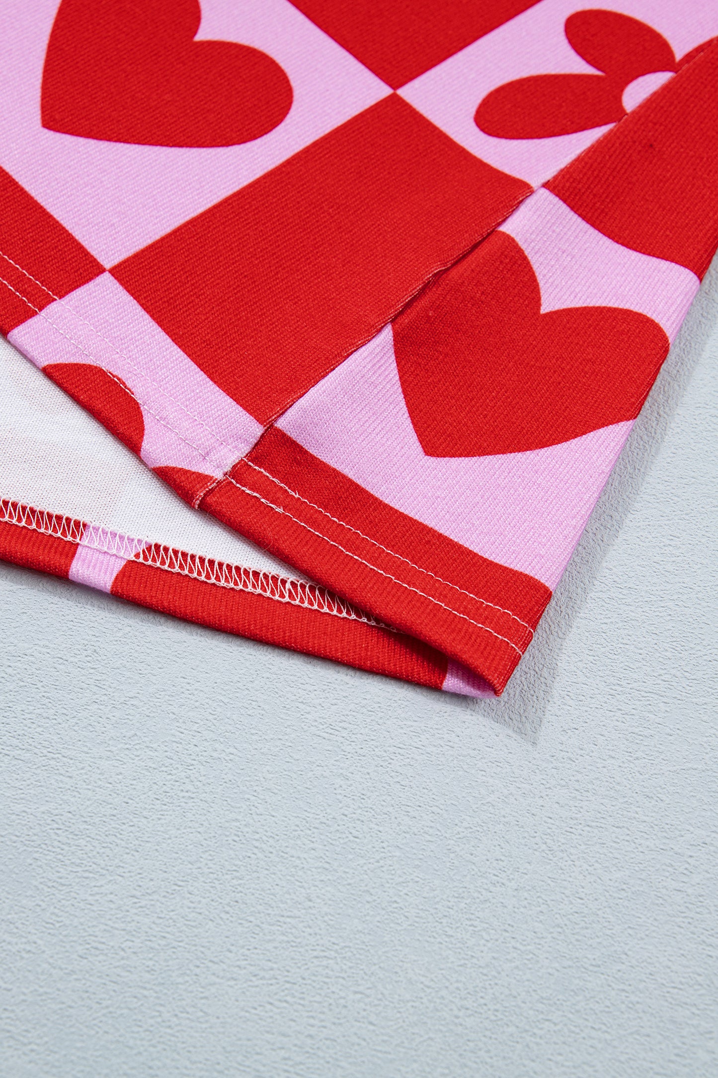 Valentine Heart & Flower Checker Long Sleeve Blouse