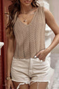 Crochet Scallop Hem Sleeveless Top