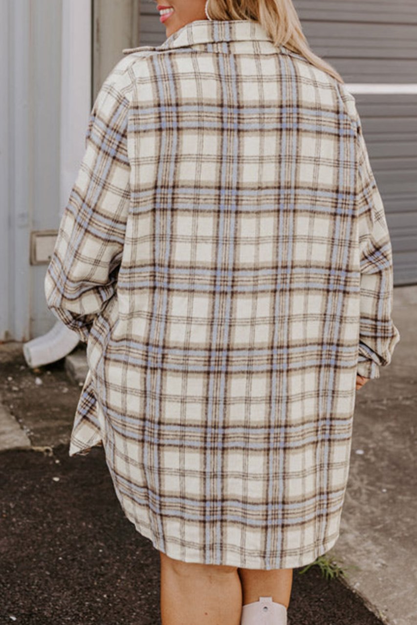 Plaid Tunic Shacket Plus Size