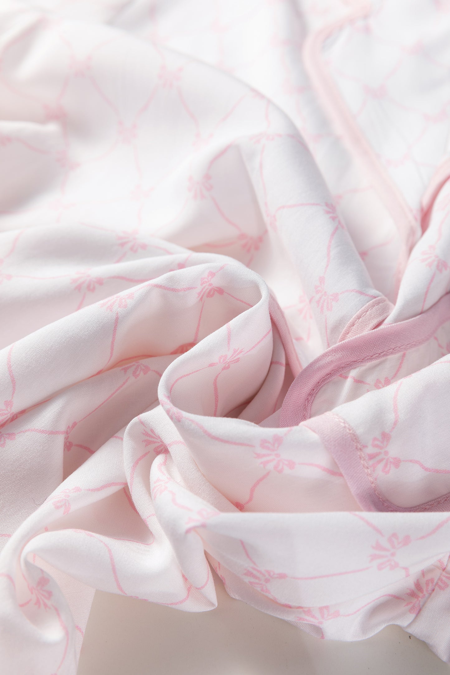 Bow Tie Lattice Top and Shorts Pajama Set