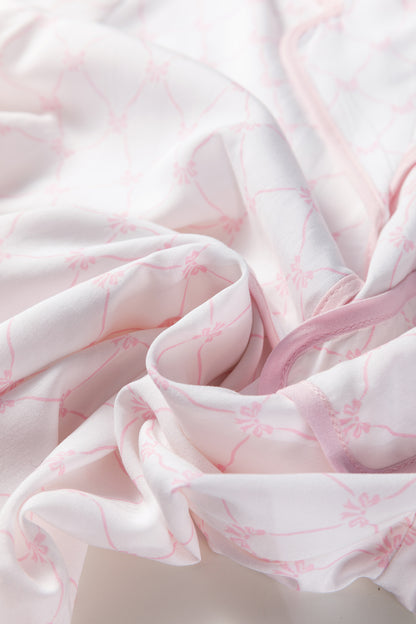 Bow Tie Lattice Top and Shorts Pajama Set