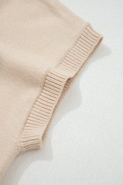 Western Corded Horseshoe Mock Neck Short Sleeve Sweater