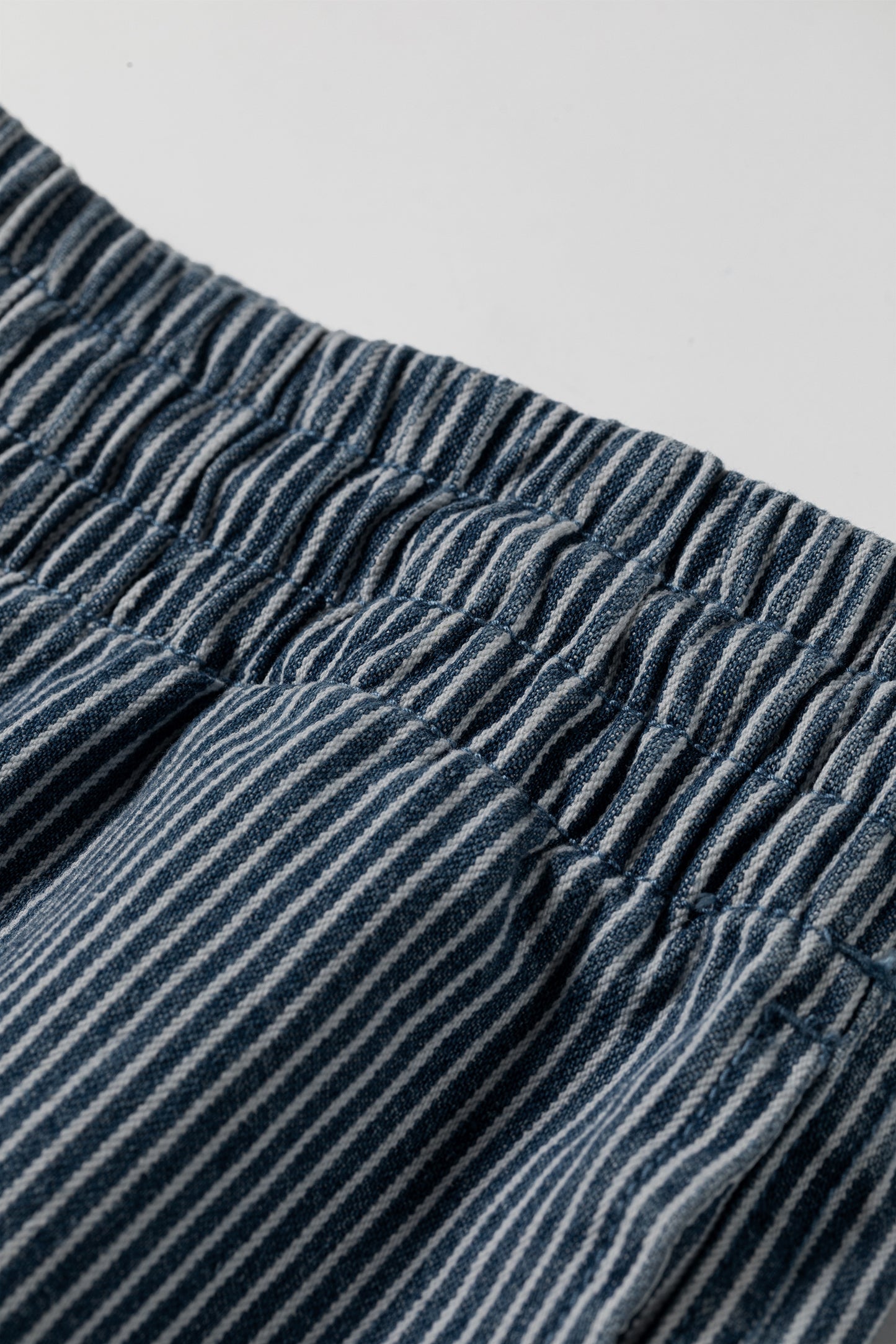 Plus Size Stripe Denim Contrast Drawstring Shorts