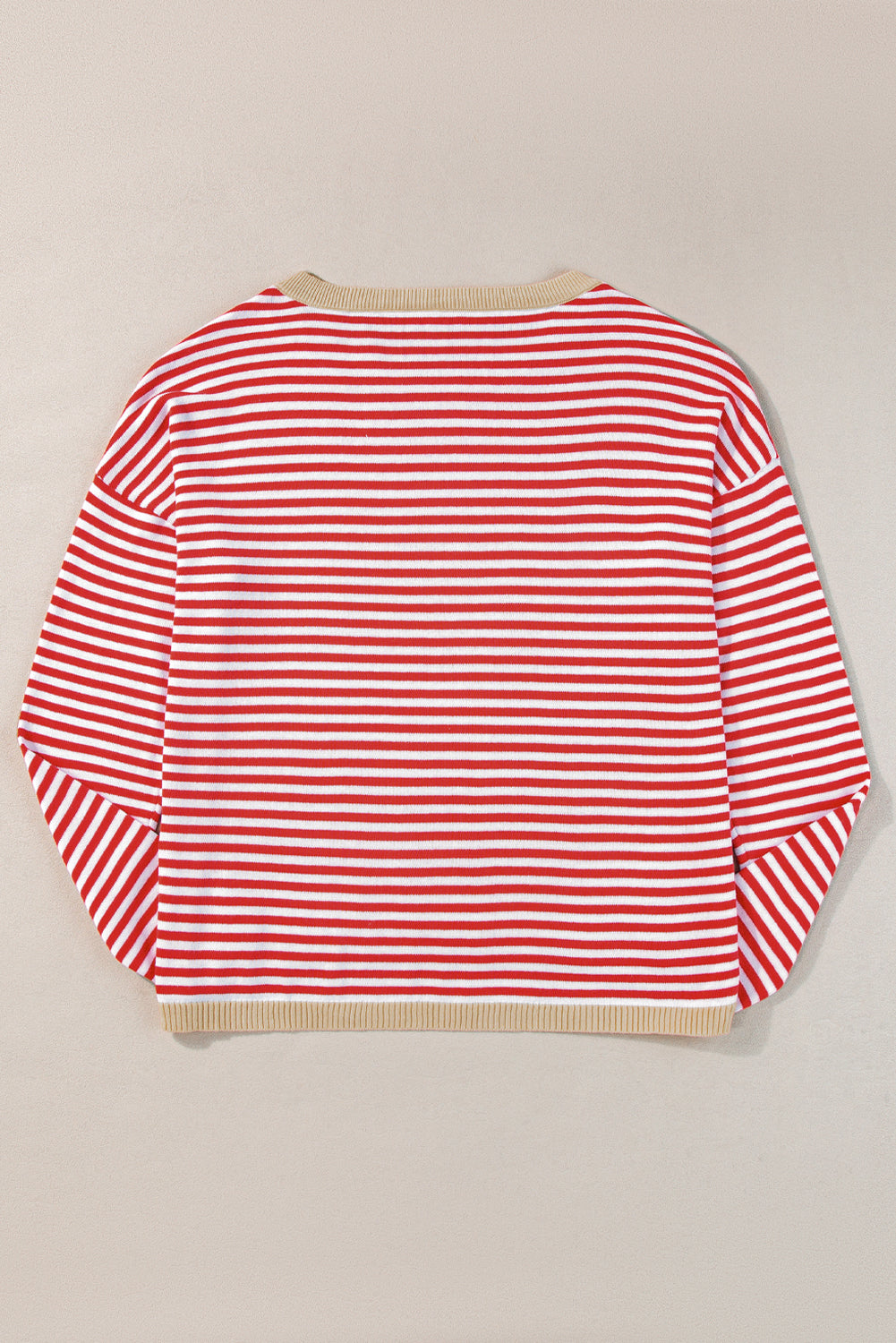 Stripe Contrast Trim Sweater