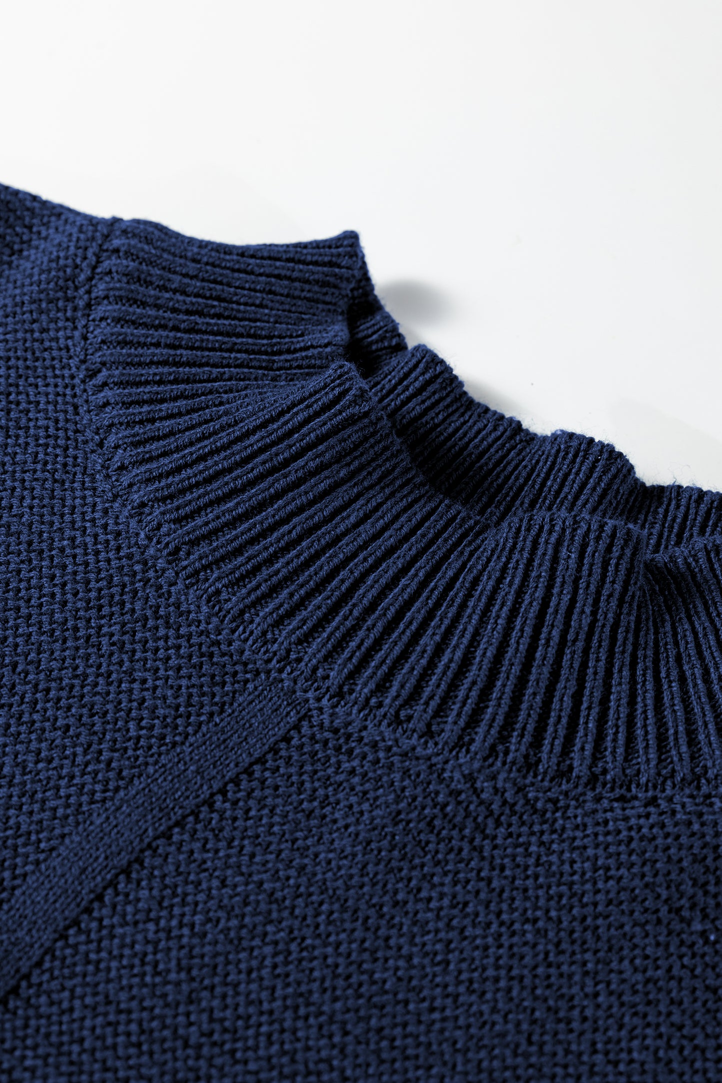 Solid Front Seam Drop Shoulder Sweater